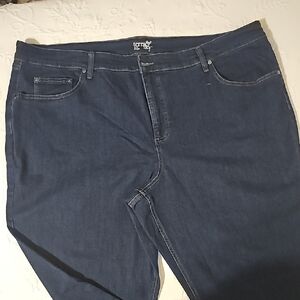 Terra & Sky Dark Blue Straight Leg Women's Jeans Size 24W